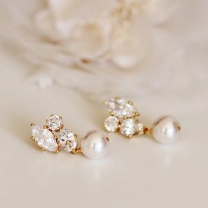 Gold and Crystal Bridal Earrings